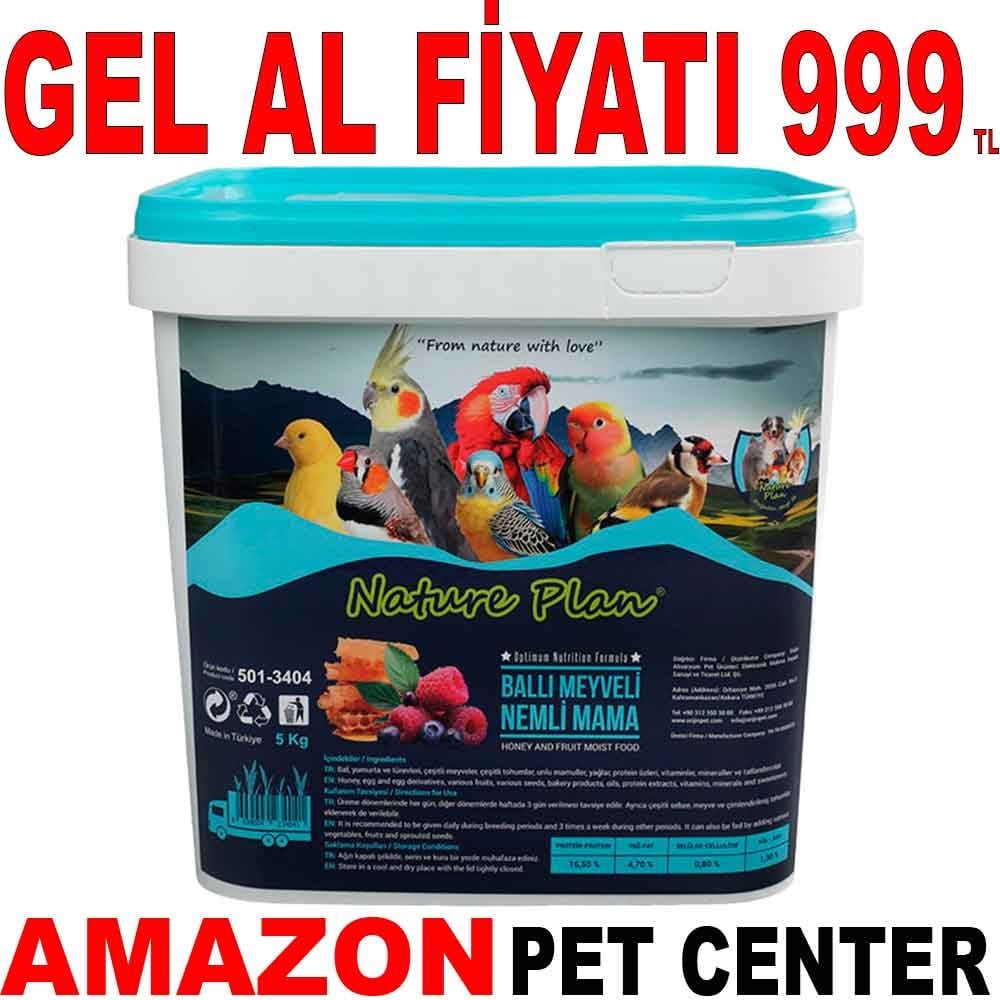 Nature Plan Ballı Meyveli Nemli Kuş Maması 5 Kg Gel Al 35008484 Amazon Pet Center