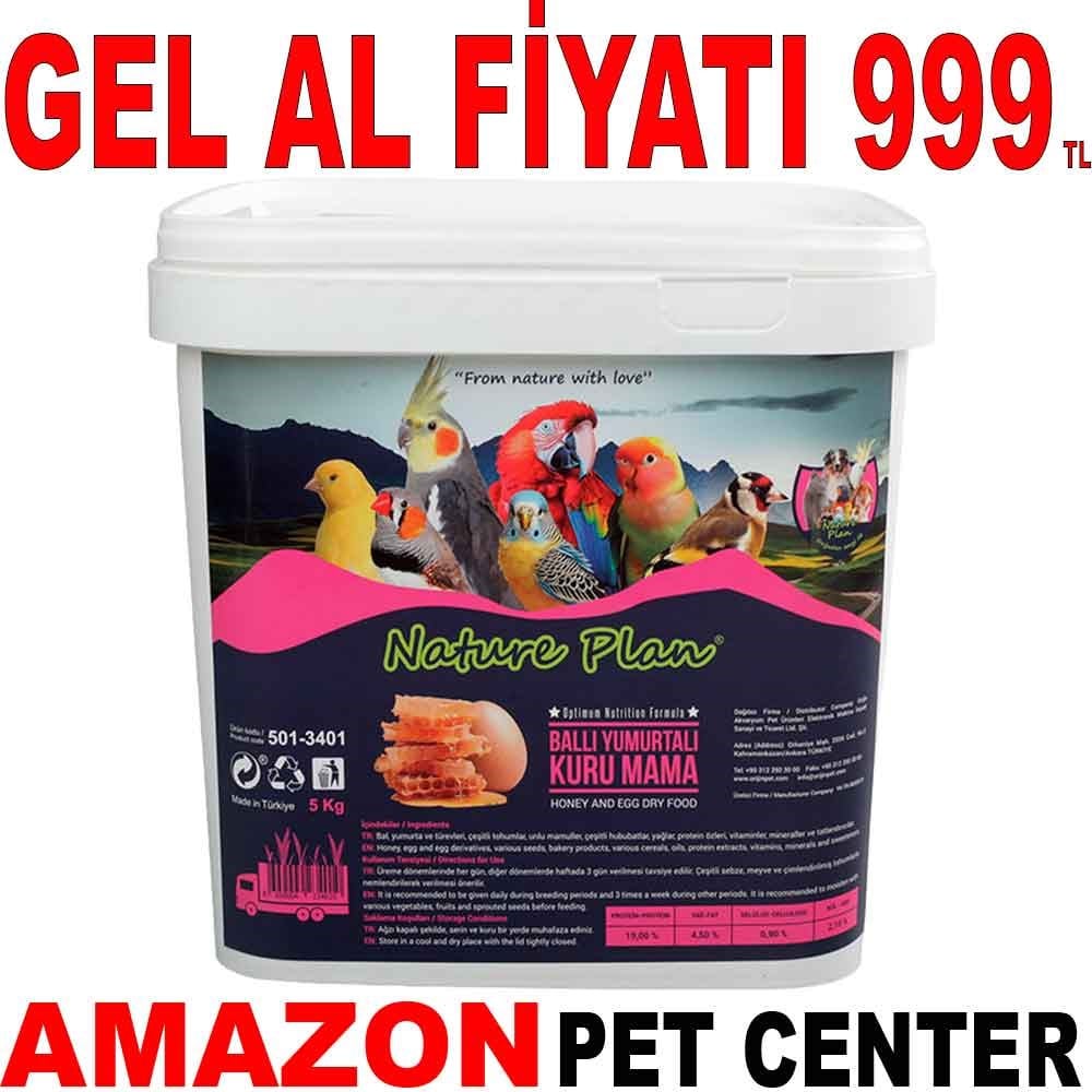 Nature Plan Ballı Yumurtalı Kuru Kuş Maması 5 Kg Gel Al 35008453 Amazon Pet Center