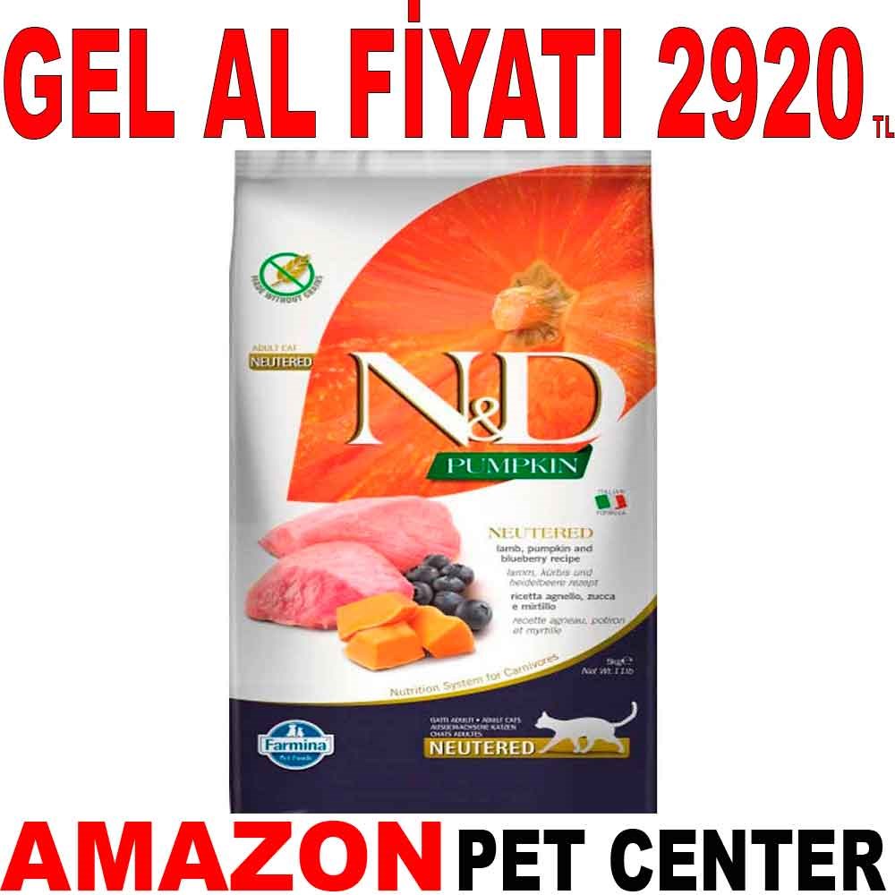 ND Balkabaklı Kuzu Etli Yaban Mersinli Kısırlaştırılmış Kedi Maması 5 Kg Gel Al 18811001 Amazon Pet Center