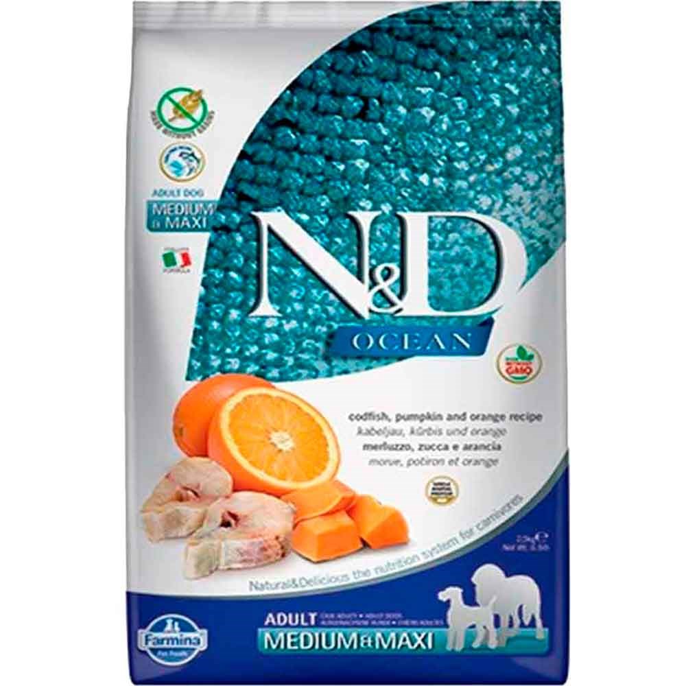 ND Balkabaklı Morina Balıklı Medium Maxi Tahılsız Köpek Maması 2.5 Kg 8010276036551 N&D Tahılsız Köpek Mamaları Amazon Pet Center