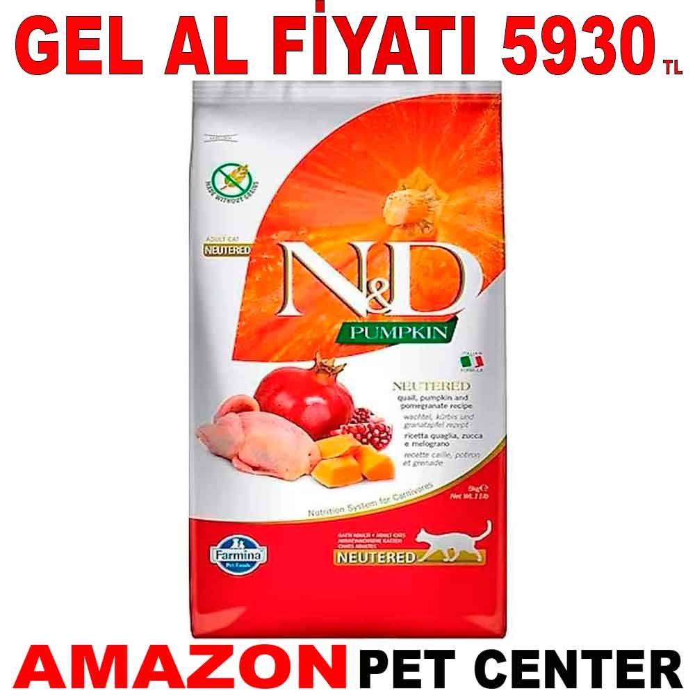 ND BalKabaklı Tahılsız Bıldırcın Kısırlaştırılmış Kedi Maması 10 KG Gel Al 18659009 Amazon Pet Center