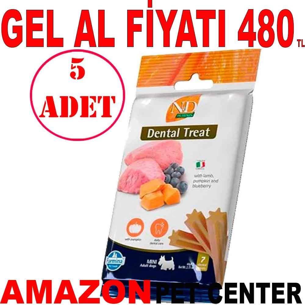 ND Dental Treat Kuzulu Yaban Mersinli Mini Köpek Ödülü 7'li Paket 5 AD 22280008 Amazon Pet Center