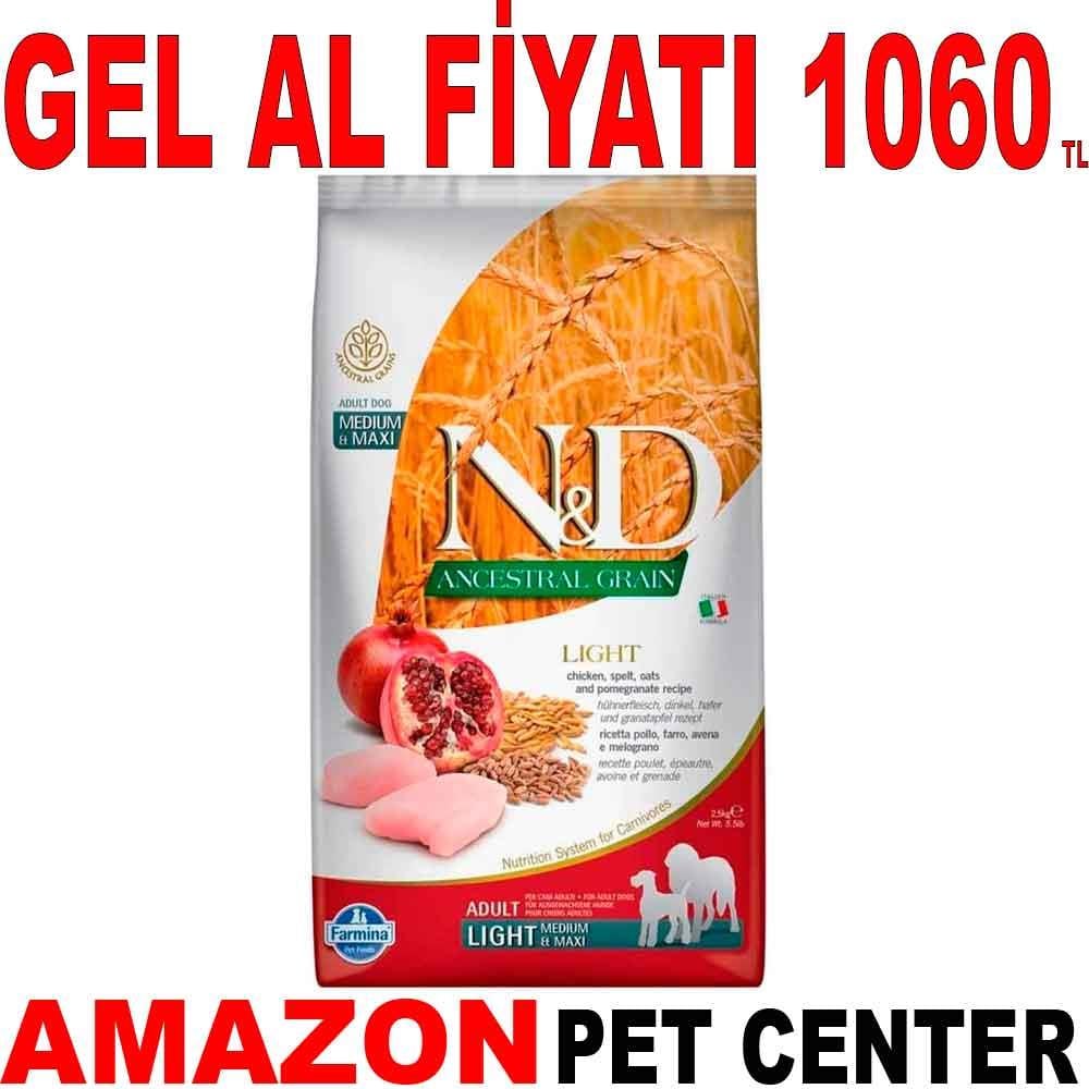 ND Düşük Tahıllı Light Medium Maxi Tavuklu Köpek Maması 2.5 kg 18584004 Amazon Pet Center