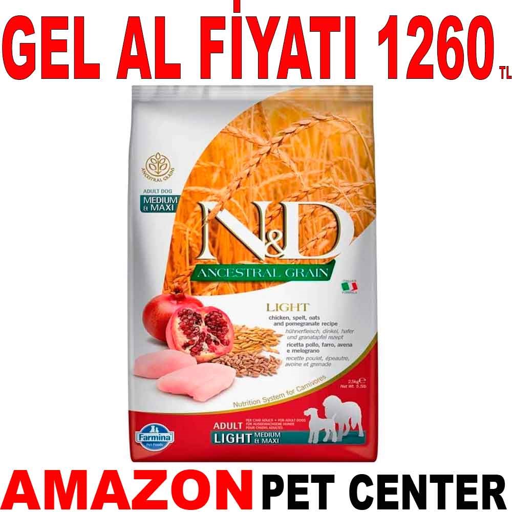 ND Düşük Tahıllı Light Medium Maxi Tavuklu Köpek Maması 2.5 Kg Gel Al 18584004 Amazon Pet Center