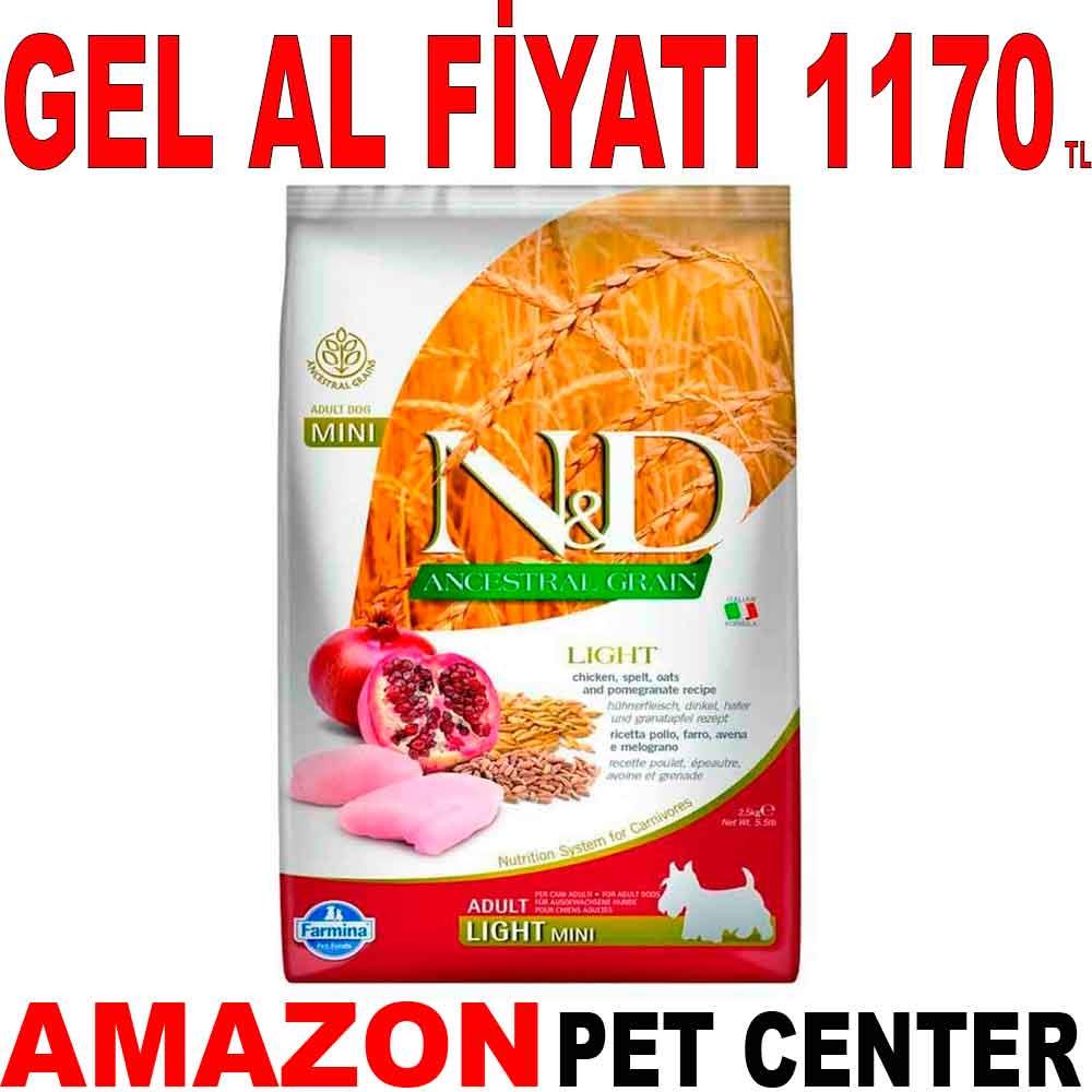 ND Düşük Tahıllı Light Mini Tavuklu Narlı Köpek Maması 2.5 Kg Gel Al 18756005 Amazon Pet Center