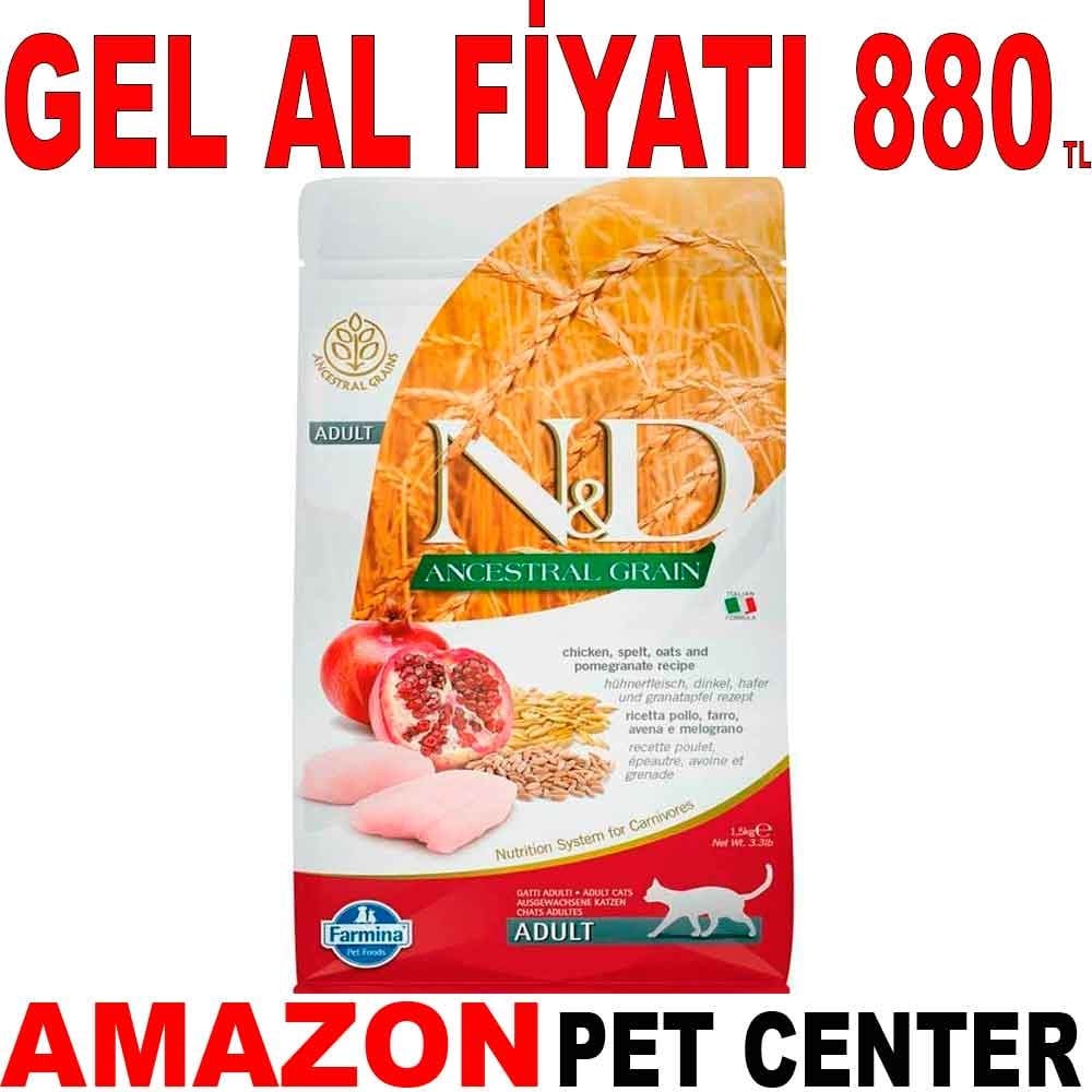 N&D Düşük Tahıllı Tavuklu ve Narlı Kedi Maması 1,5 Kg Gel Al 18570007 Amazon Pet Center