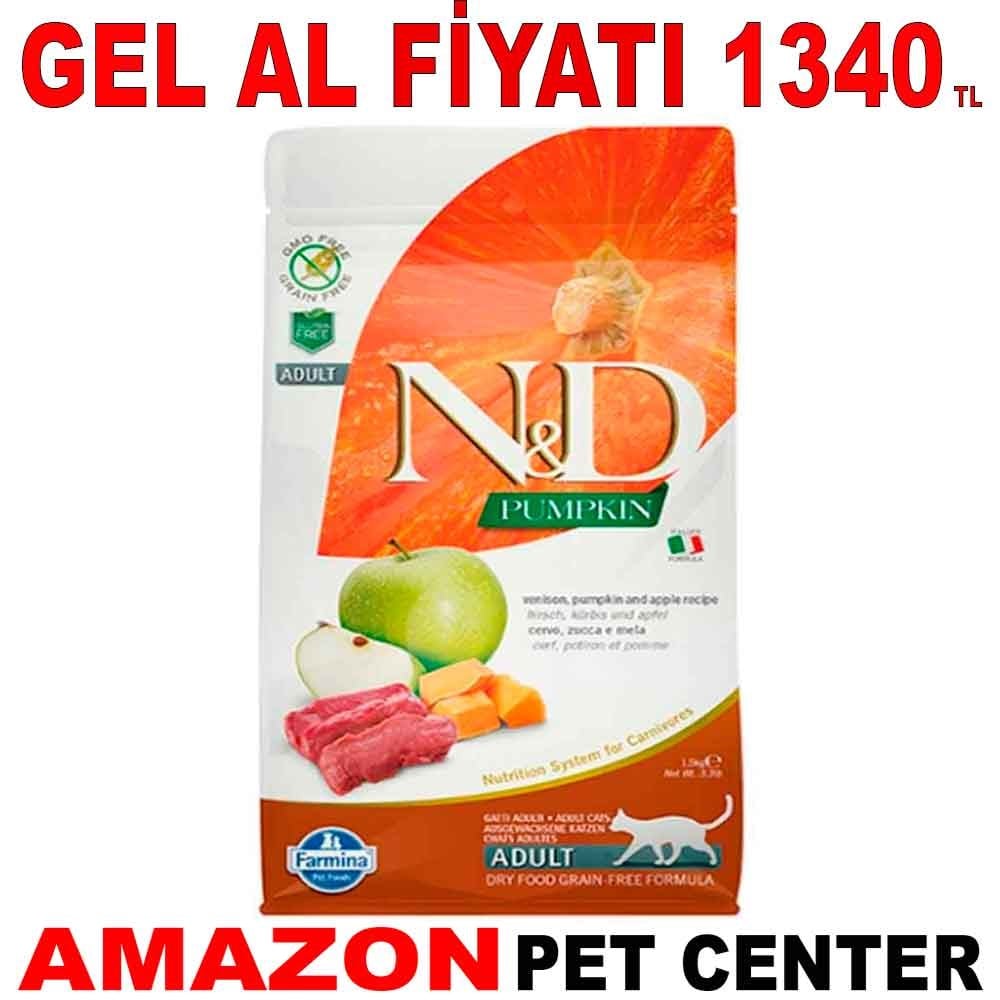 N&D Kedi Maması Balkabaklı Geyik Etli ve Elmalı 1,5 Kg Gel Al 18575002 Amazon Pet Center