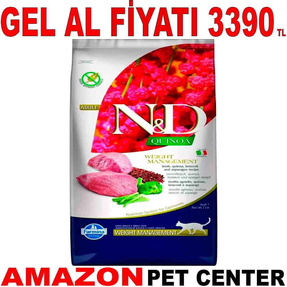 ND Kinoa Weight Management Light Kuzu Etli Kedi Maması 5 Kg Gel Al 20008000 Amazon Pet Center