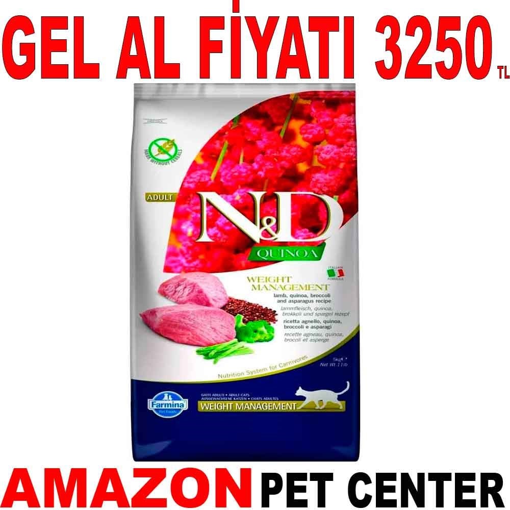 ND Kinoa Weight Management Light Kuzu Etli Kedi Maması 5 Kg Gel Al 20008000 Amazon Pet Center