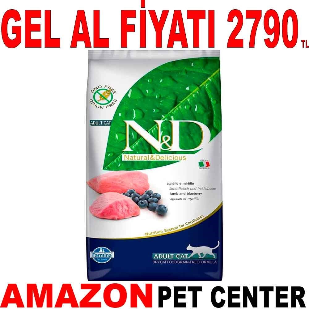 ND Kuzu Etli Yaban Mersinli Tahılsız Kedi Maması 5 Kg Gel Al 18627008 Amazon Pet Center