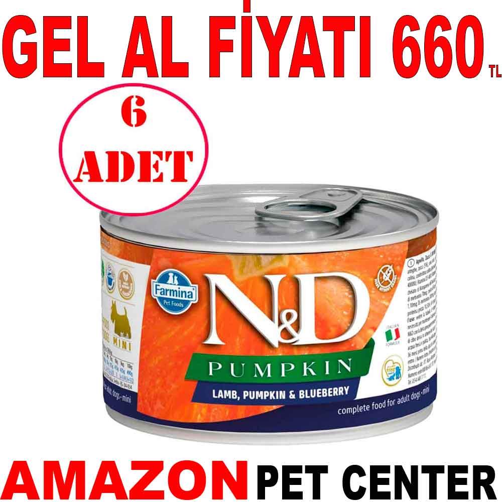 N&D Mini Balkabaklı Kuzu Etli Köpek Konservesi 140 GR 6 AD 35003243 Amazon Pet Center