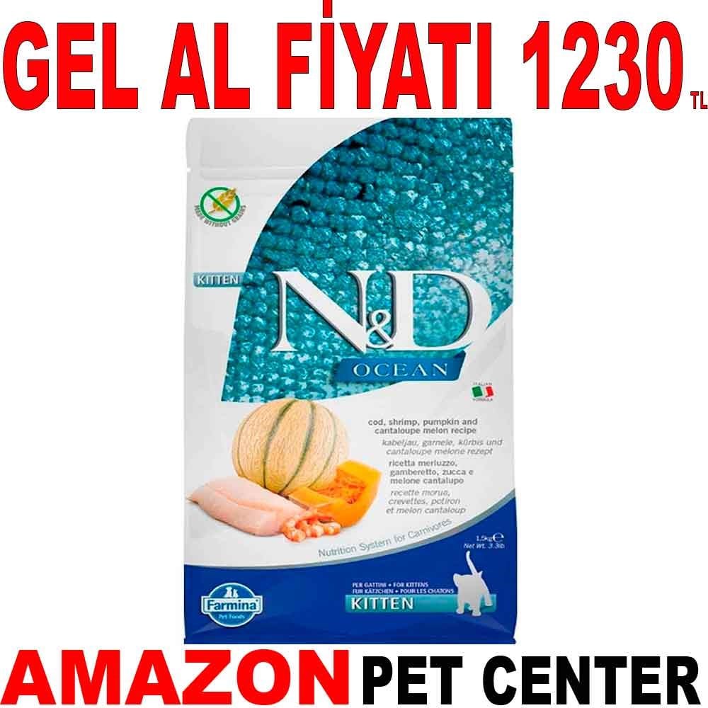 ND Ocean Kitten Balkabaklı Morina Balıklı Yavru Kedi Maması 1.5 Kg Gel Al 18579000 Amazon Pet Center