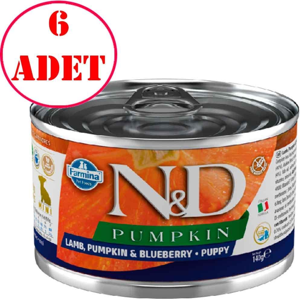 N&D Pumpkin Bal Kabaklı Kuzulu Küçük Irk Yavru Köpek Konservesi 140 Gr 6 AD 35003250 Amazon Pet Center