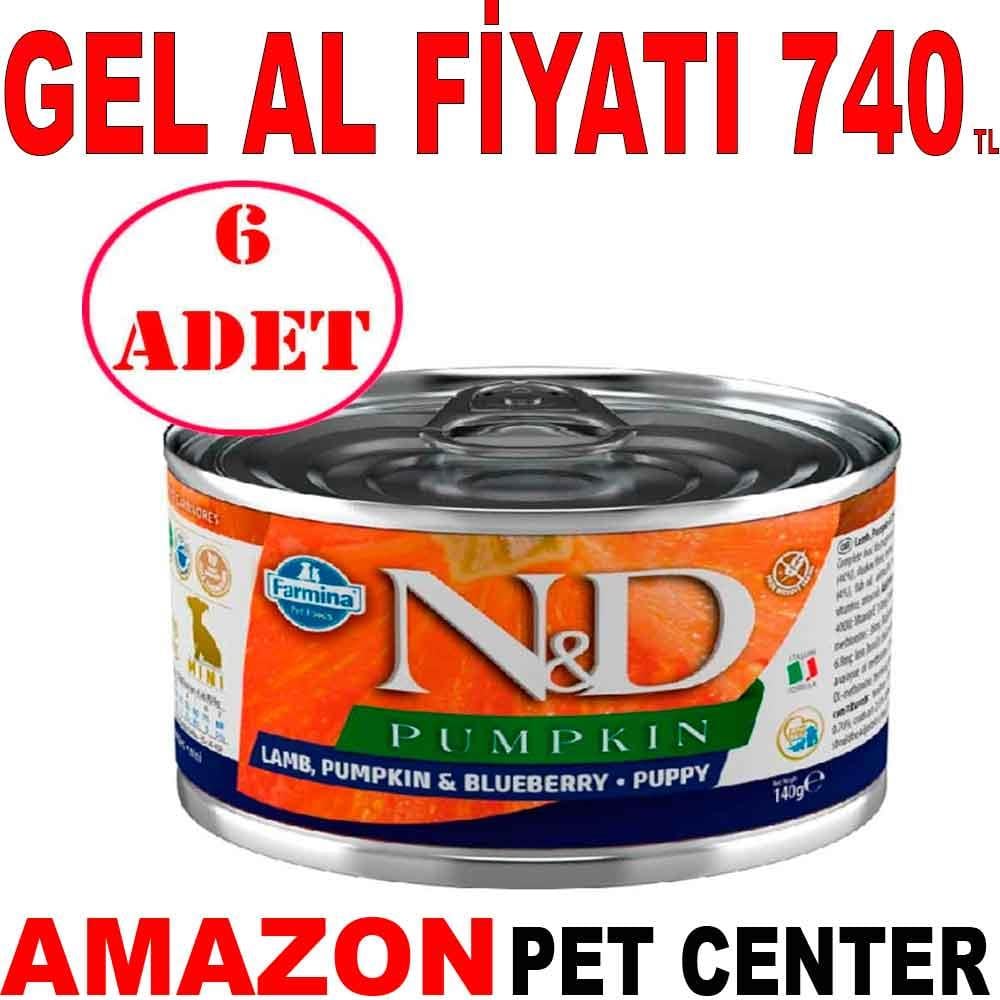 N&D Pumpkin Bal Kabaklı Kuzulu Küçük Irk Yavru Köpek Konservesi 140 Gr 6 AD Gel Al 35003267 Amazon Pet Center