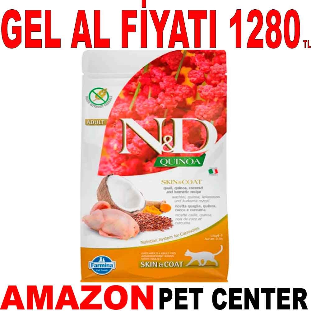 ND Quinoa Skin&Coat Bıldırcın Etli Kedi Maması 1,5 Kg Gel Al 20004002 Amazon Pet Center