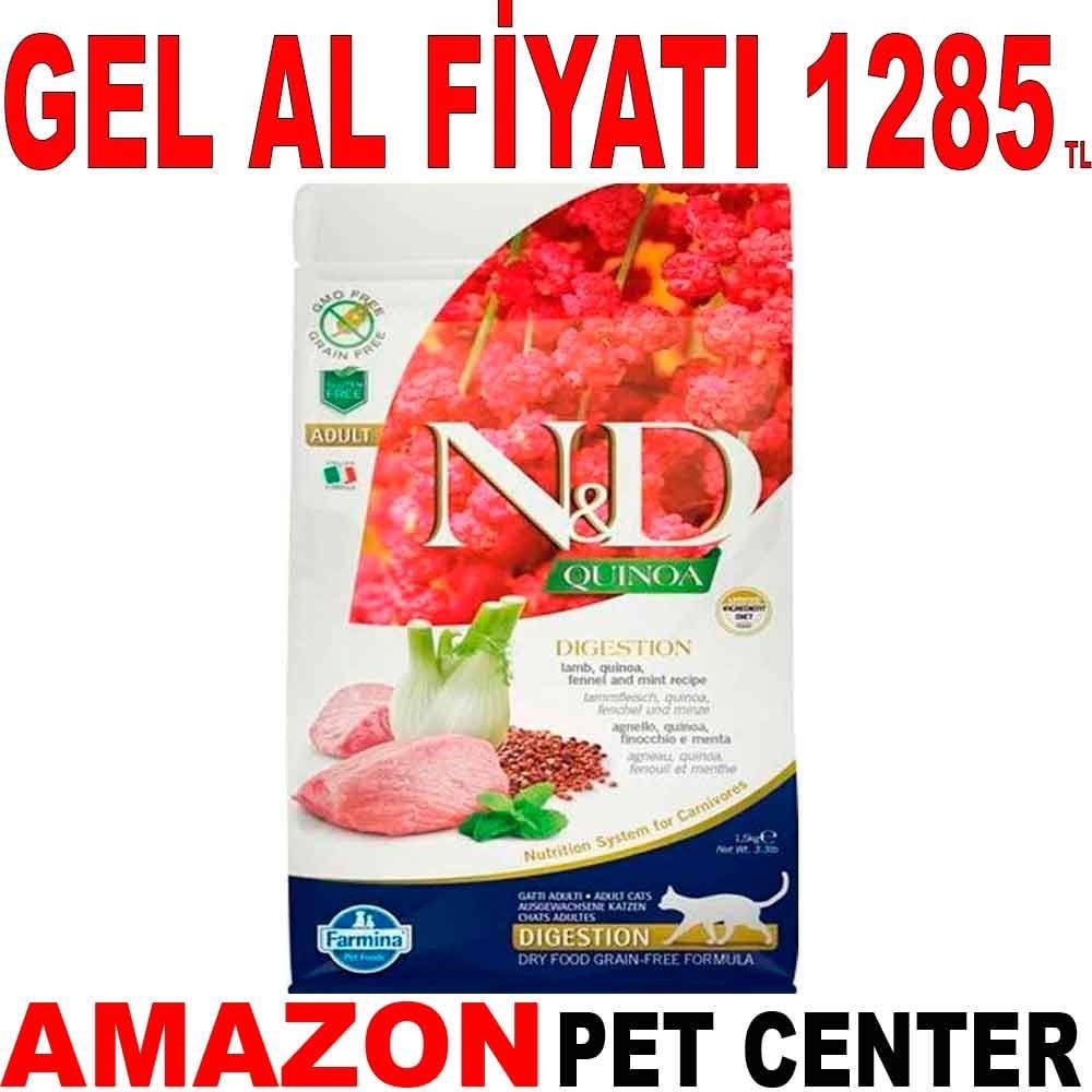 ND Quinoa Tahılsız Kuzu Etli Digestion Kedi Maması 1,5 Kg Gel Al 18580006 Amazon Pet Center