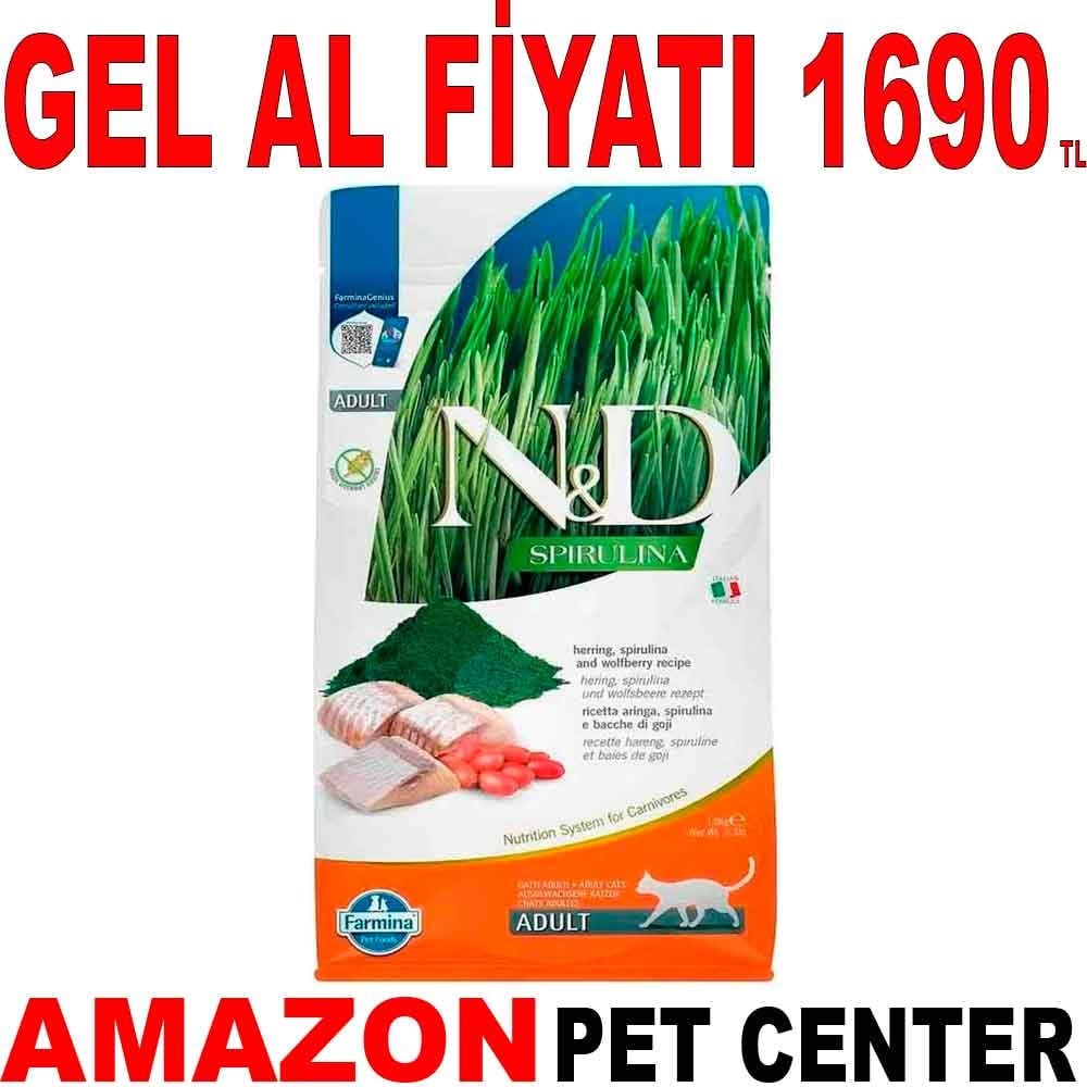 ND Spirulina Ringa Balıklı Kedi Maması 1,5 Kg Gel Al 19463001 Amazon Pet Center