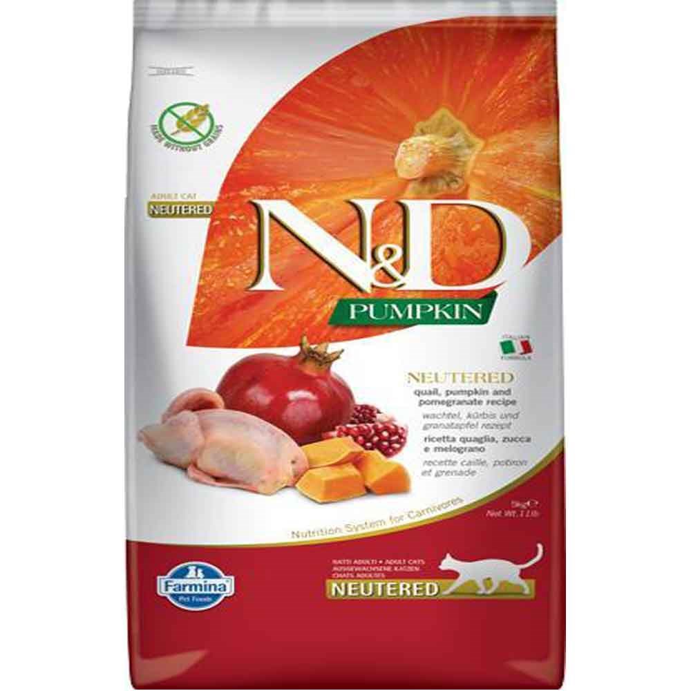ND Tahılsız Balkabak Bıldırcın Nar Kısır Kedi Maması 5 Kg 8010276036803 N&D Tahılsız Kedi Mamaları Amazon Pet Center