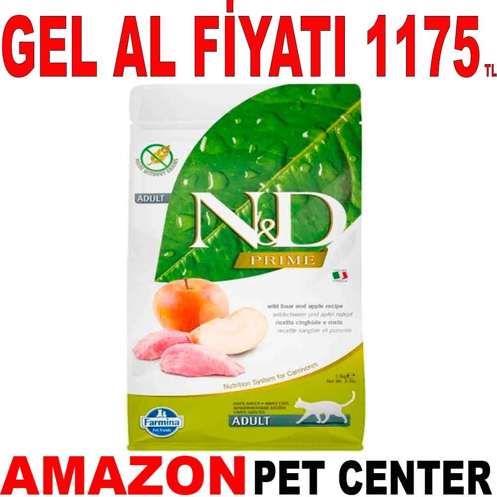 ND Tahılsız Kedi Maması Yaban Domuzu Etli ve Elmalı 1,5 Kg Gel Al 18592009 Amazon Pet Center