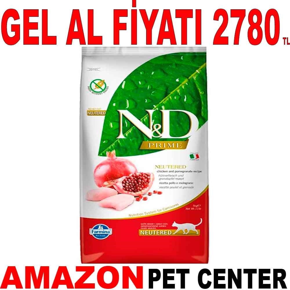 ND Tahılsız Kısırlaştırılmış Kedi Maması Tavuklu ve Narlı 5 Kg Gel Al 18634006 Amazon Pet Center