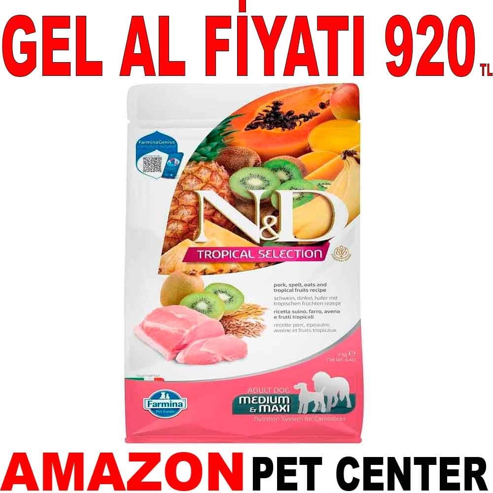 ND Tropical Meyveli Orta ve Büyük Irk Köpek Maması Domuz Etli 2 Kg Gel Al 19251004 Amazon Pet Center