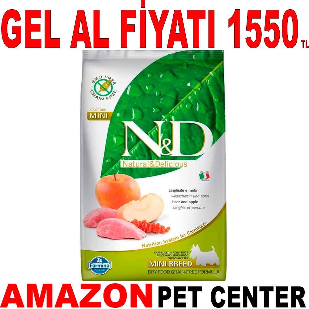 N&D Yaban Domuzu Elmalı Tahılsız Küçük Irk Köpek Maması 2,5 Kg Gel Al 18599008 Amazon Pet Center