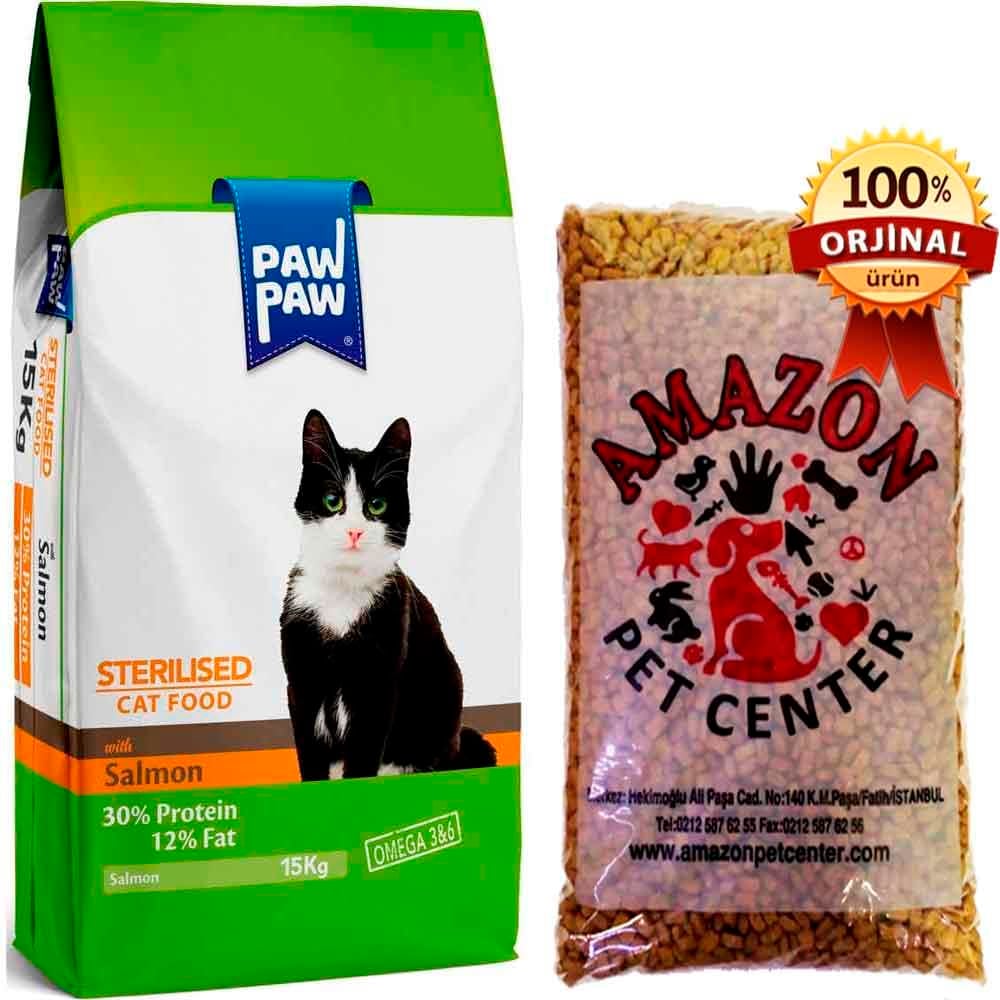 Paw Paw Sterilised Somonlu Kısırlaştırılmış Kedi Maması Açık 1 Kg 32112931 Amazon Pet Center