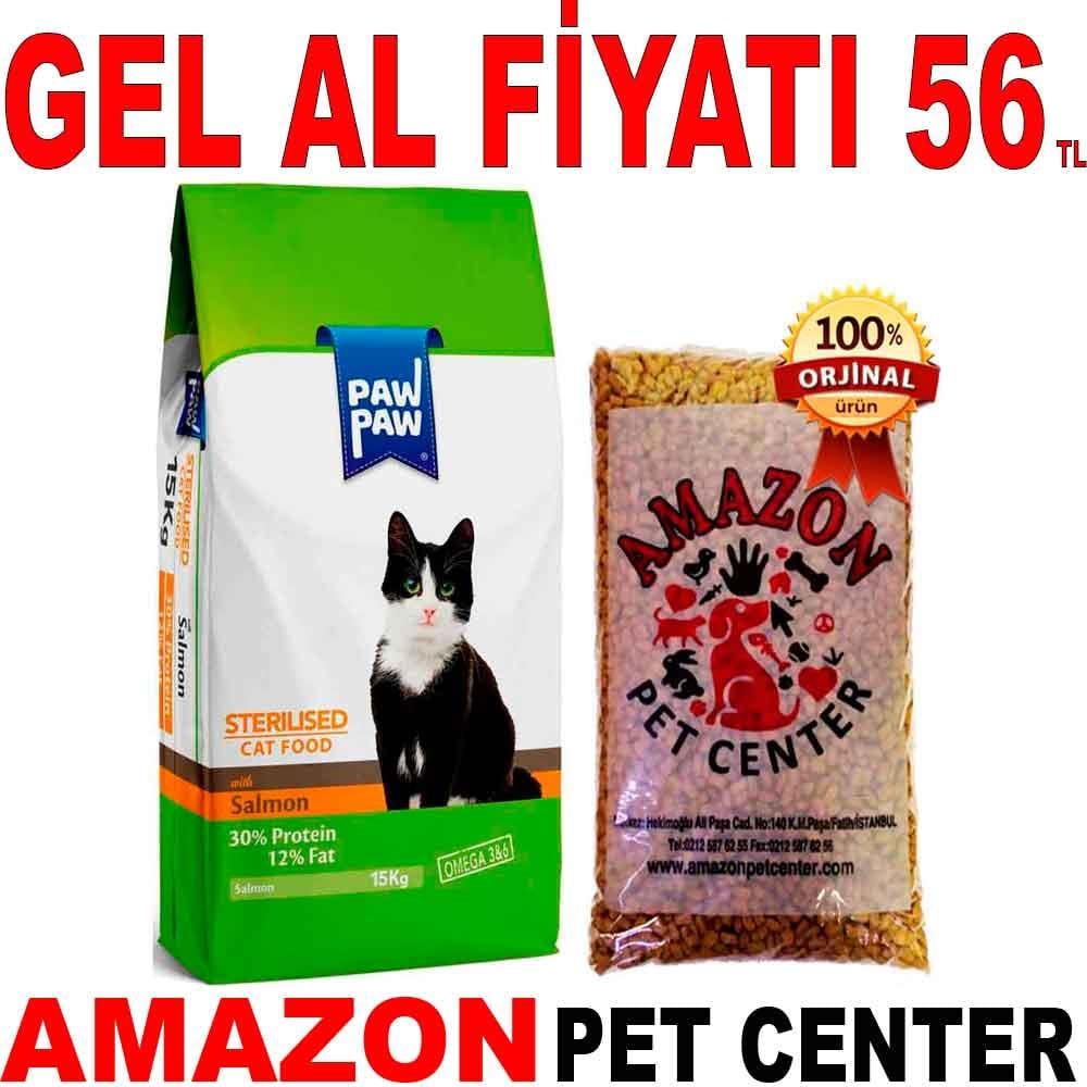 Paw Paw Sterilised Somonlu Kısırlaştırılmış Kedi Maması Açık 1 Kg 35001119 Amazon Pet Center