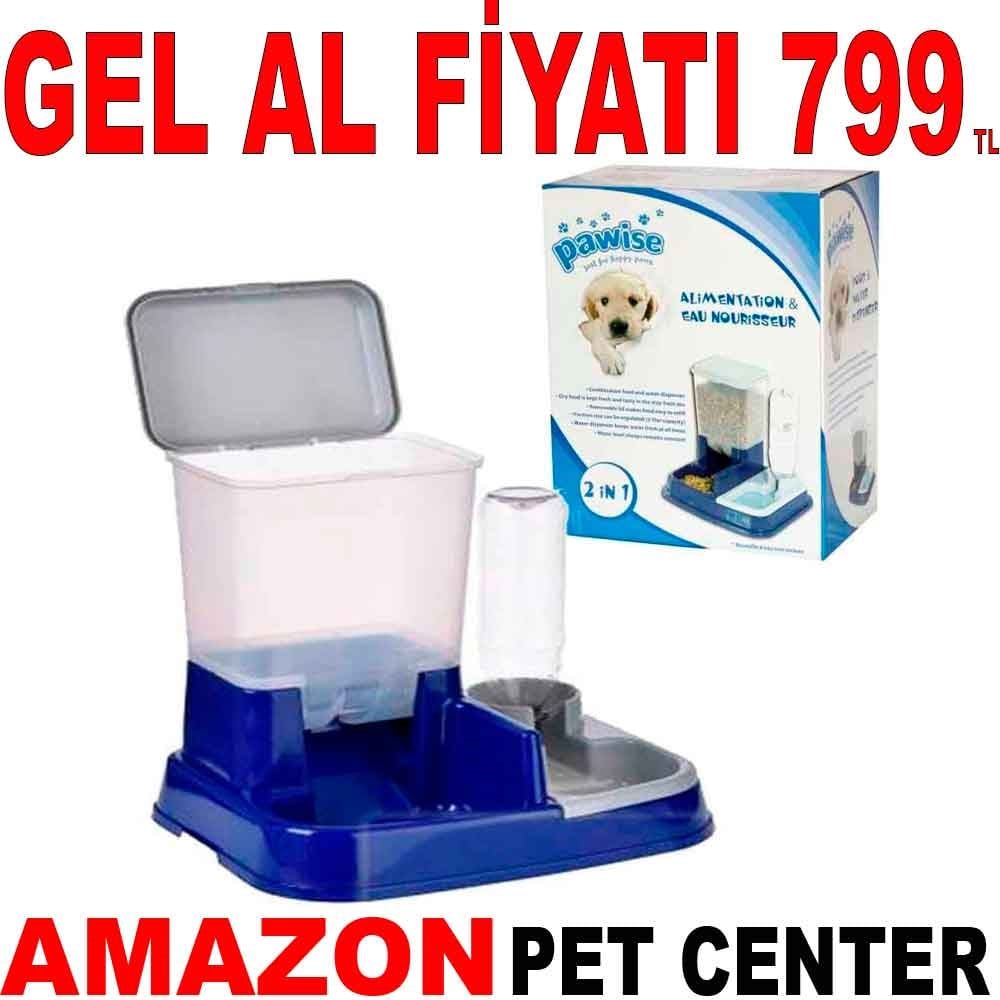 Pawise Otomatik Kedi Köpek Mama ve Su Kabı 30x40x20 cm Gel Al 19426006 Amazon Pet Center
