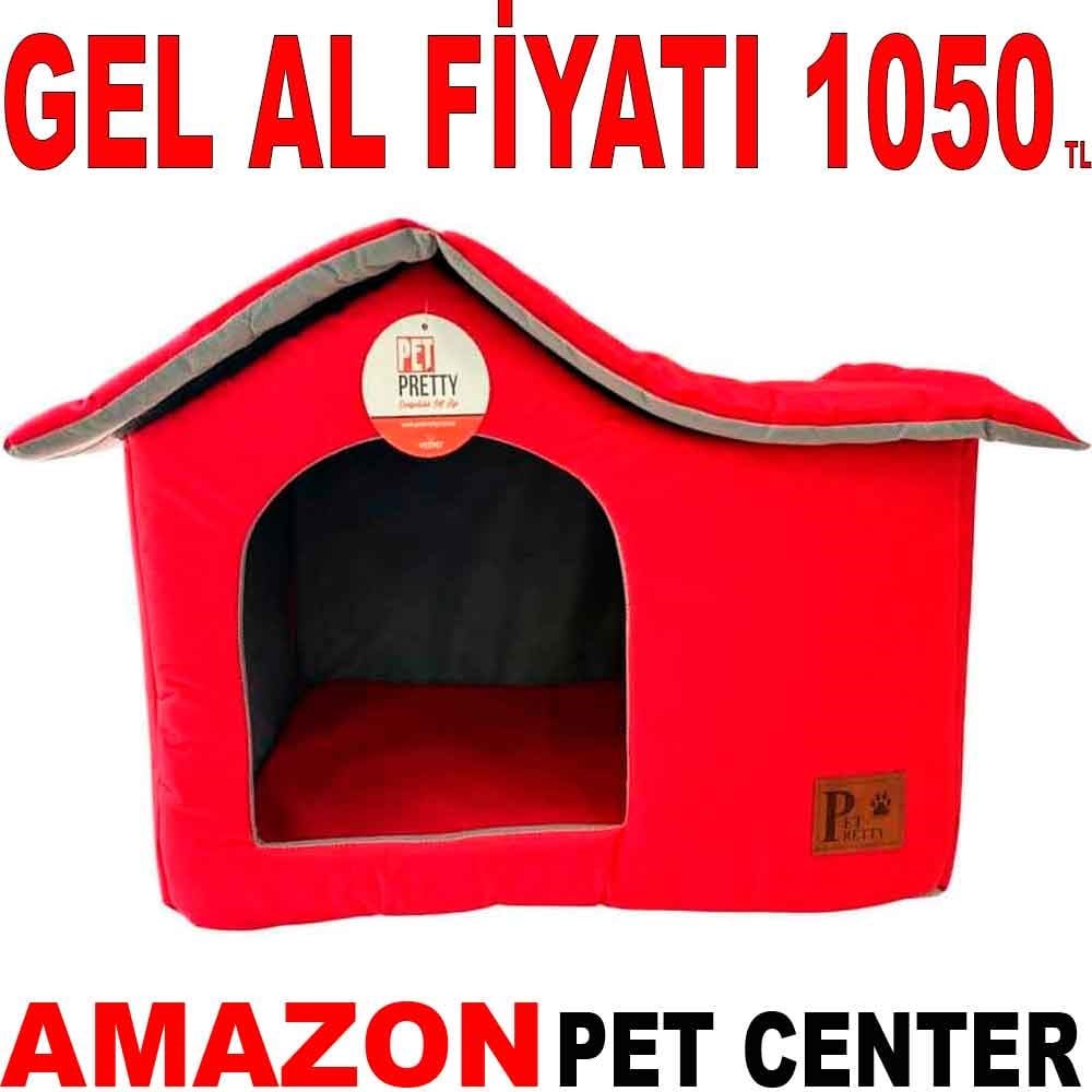 Pet Pretty Kedi Köpek Yatağı Kırmızı Villa Kulübe Gel Al 35011040 Amazon Pet Center