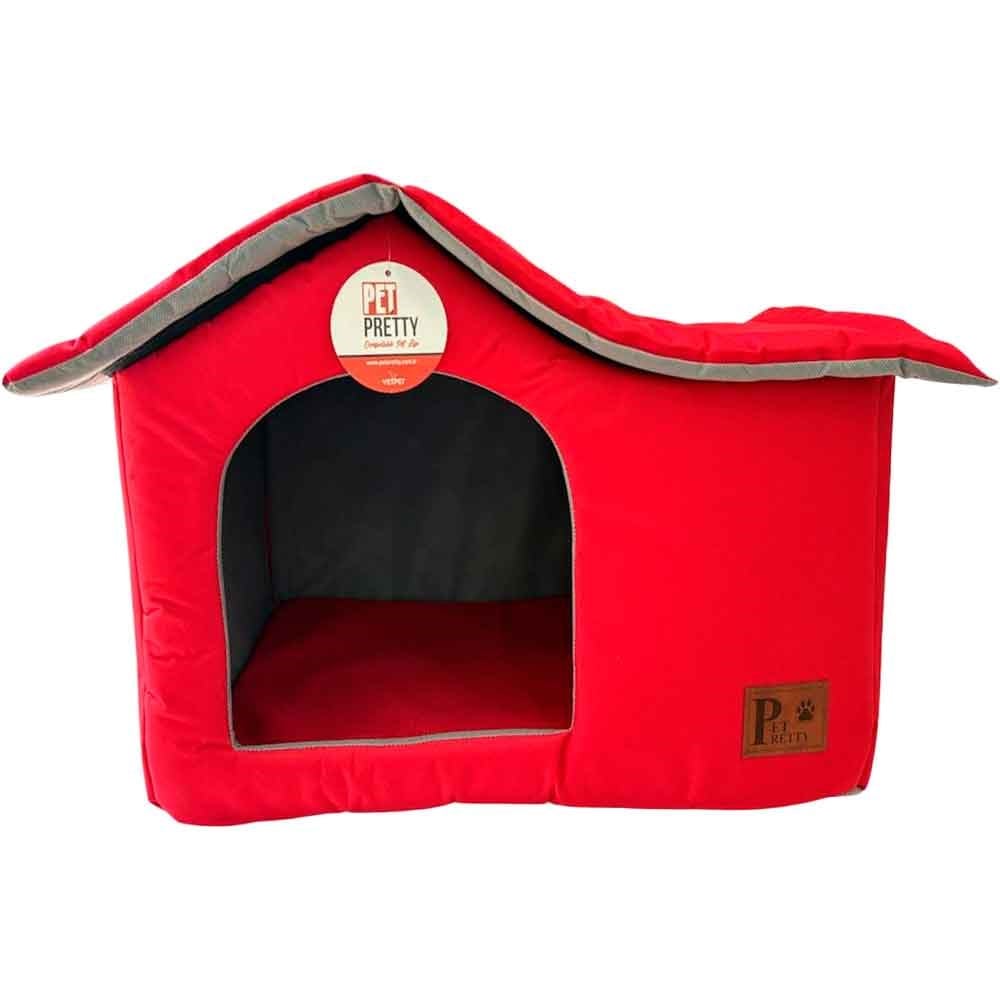 Pet Pretty Kedi Köpek Yatağı Kırmızı Villa Kulübe 8681999480817 Amazon Pet Center