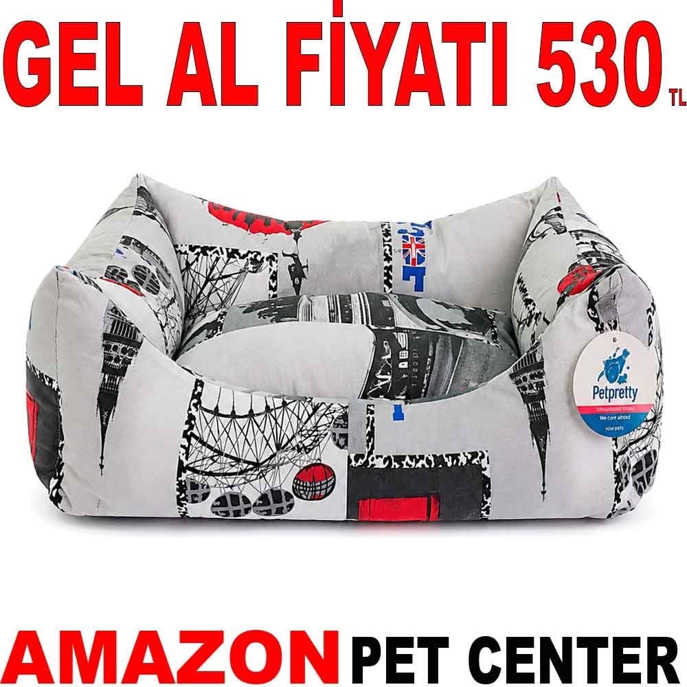 Pet Pretty Kedi Köpek Yatağı Yazlık Kumaş Koltuk Yatak London 60x50x15 Cm Gel Al 35011125 Amazon Pet Center