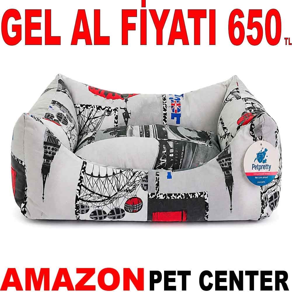 Pet Pretty Kedi Köpek Yatağı Yazlık Kumaş Koltuk Yatak London 75x60x15 Cm Gel Al 35011101 Amazon Pet Center