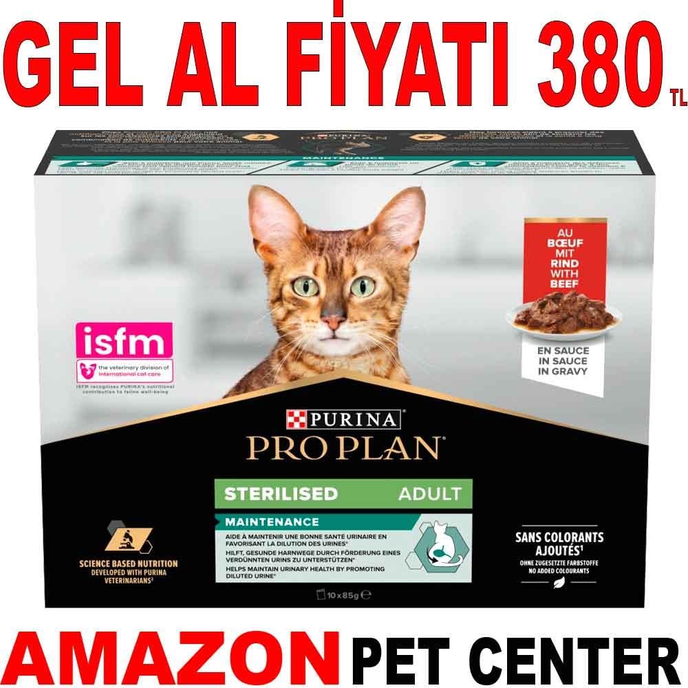 Pro Plan Pouch Sos İçinde Sığır Etli Kısırlaştırılmış Kedi Konservesi 85 Gr (10'lu) 35000969 Amazon Pet Center