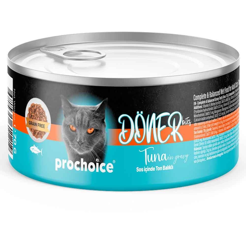 ProChoice Kedi Konservesi Döner Bites Sos İçinde Ton Balıklı 70 Gr 8681465611219 Amazon Pet Center