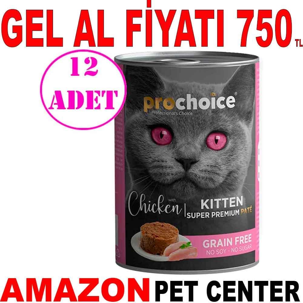 ProChoice Kitten Tavuklu Yavru Kedi Konservesi Pate 400 Gr 12 AD Gel Al 18910001 Amazon Pet Center