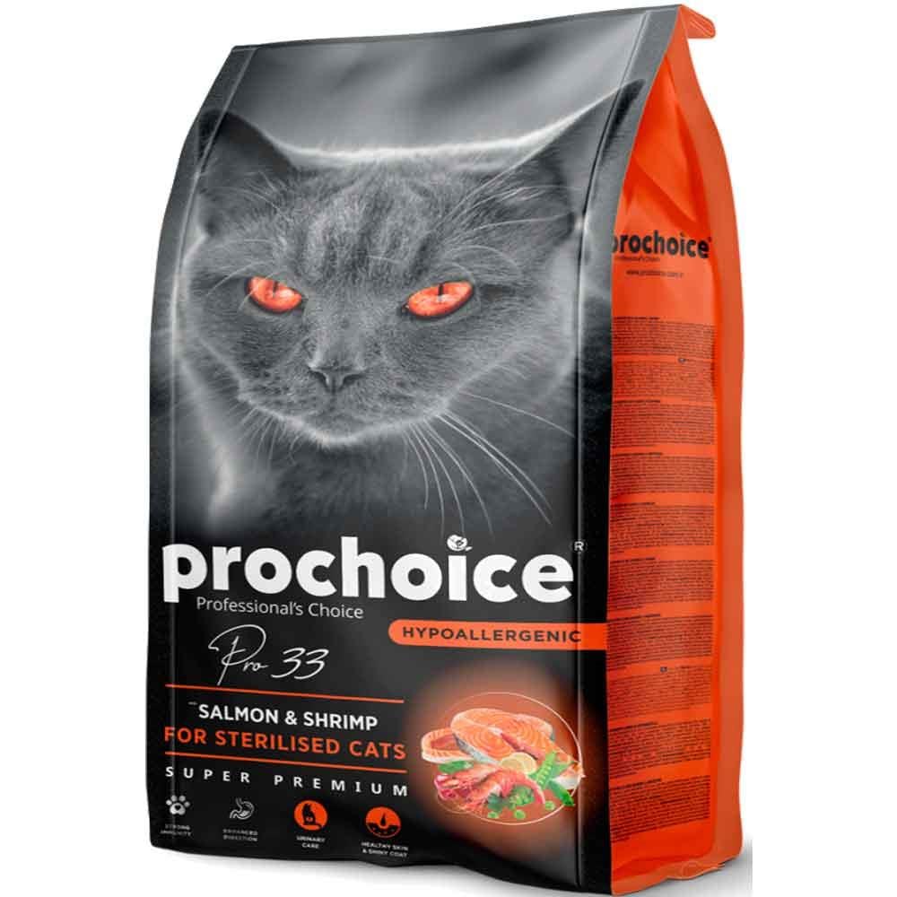 Prochoice Pro 33 Somonlu ve Karidesli Kısırlaştırılmış Kedi Maması 15 Kg 8681465601456 Amazon Pet Center
