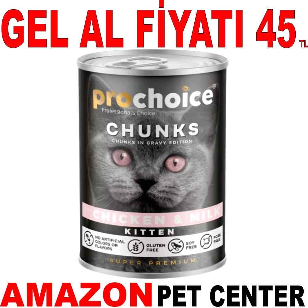 ProChoice Tavuklu ve Sütlü Gravy Soslu Yavru Kedi Konservesi 400 Gr 35001010 Amazon Pet Center