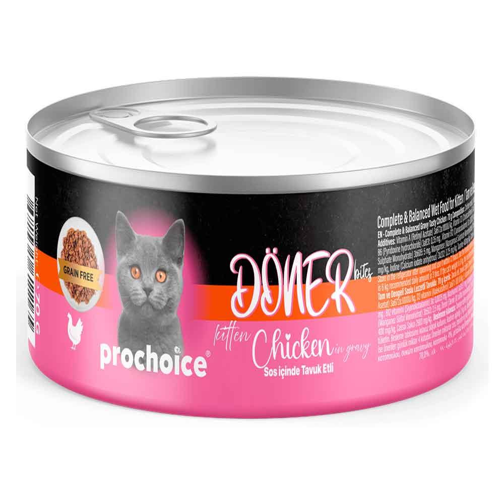 ProChoice Yavru Kedi Konservesi Döner Bites Sos İçinde Tavuklu 70 Gr 8681465611165 Amazon Pet Center