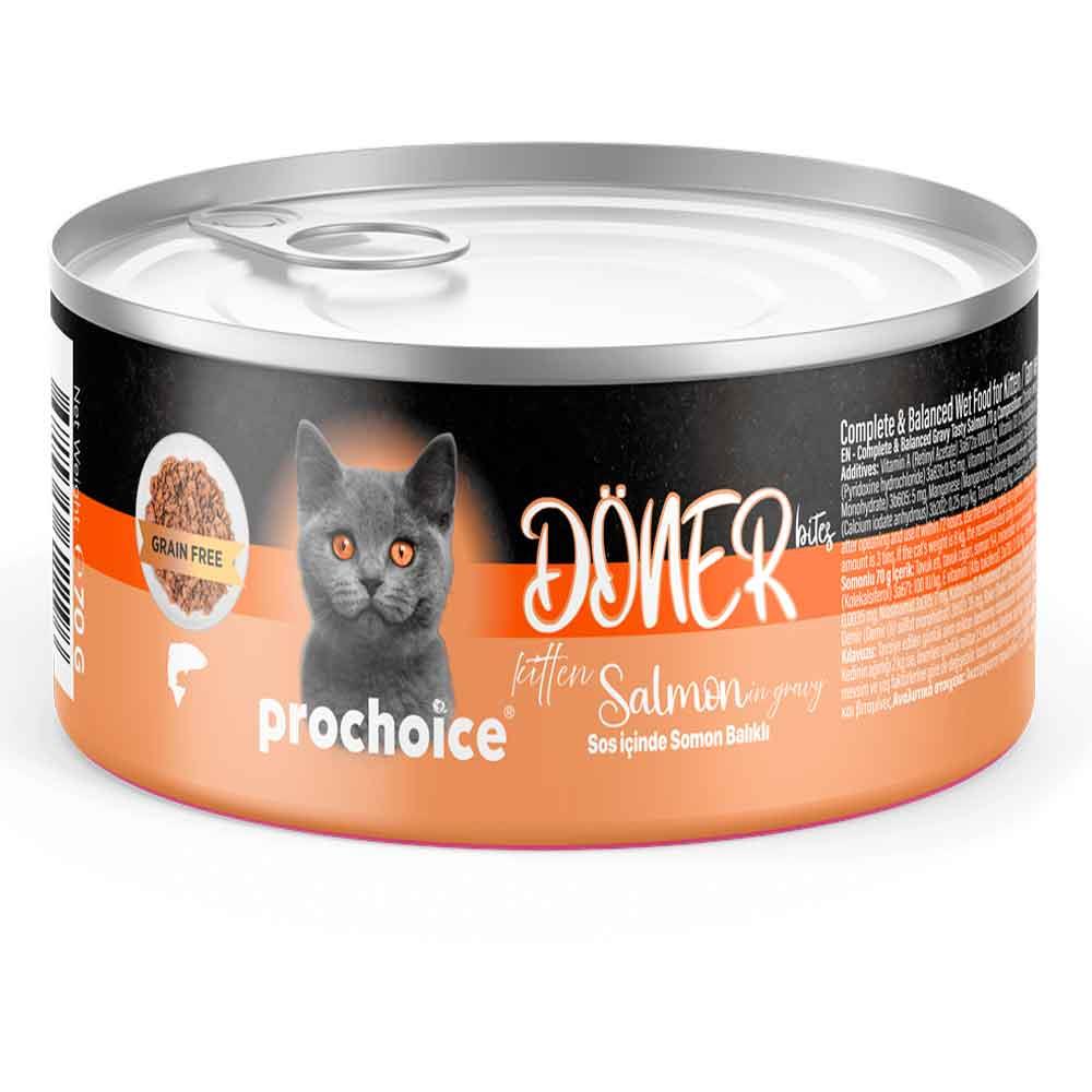 ProChoice Yavru Kedi Konservesi Döner Bites Sos İçinde Somonlu 70 Gr 8681465611196 Amazon Pet Center