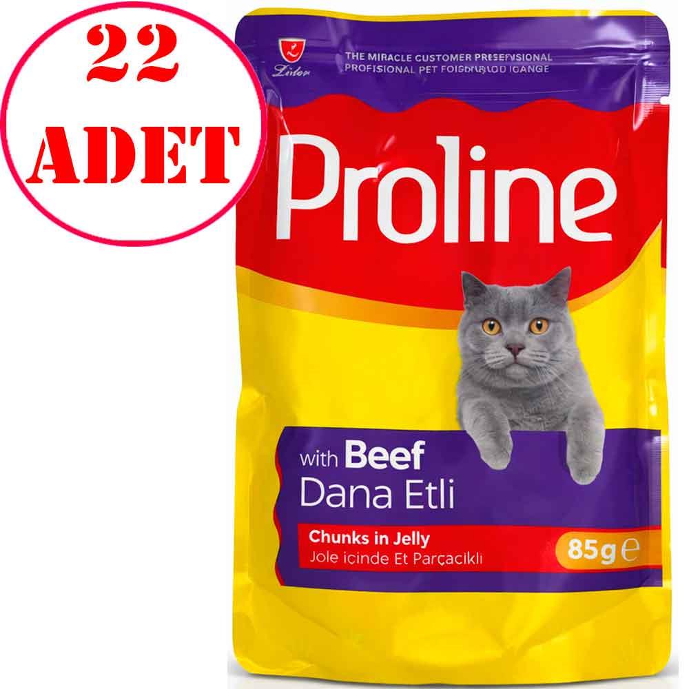 Proline Kedi Konservesi Dana Etli Jelly İçinde Parçacıklı 85 Gr 22 AD 35005735 Amazon Pet Center