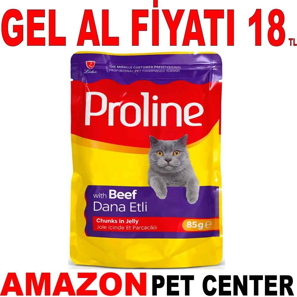 Proline Kedi Konservesi Dana Etli Jelly İçinde Parçacıklı 85 Gr 35005728 Amazon Pet Center