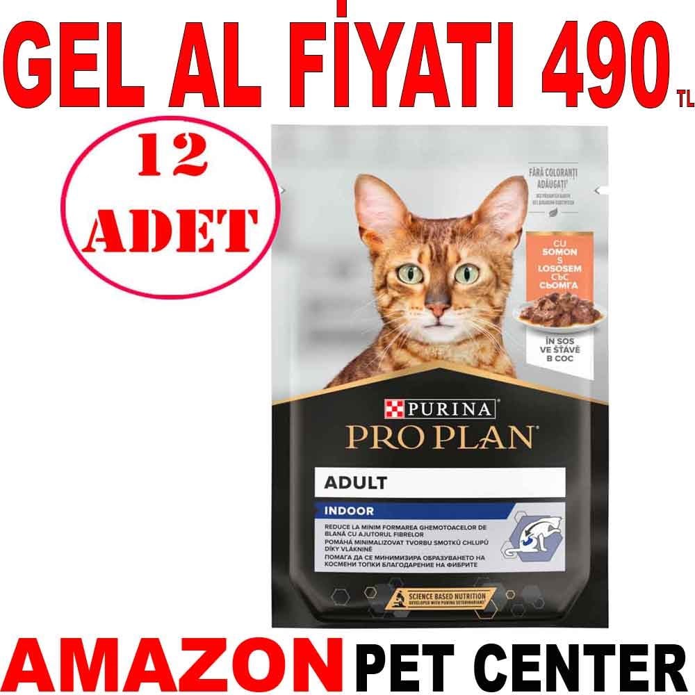 Proplan Indoor Somonlu Pouch Kedi Konservesi 85 Gr 12 Ad Gel Al 35007364 Amazon Pet Center