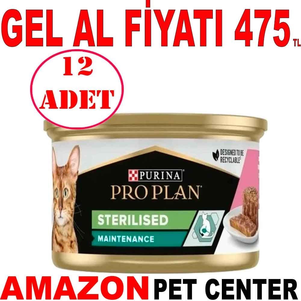 Proplan Kedi Konservesi Somonlu ve Ton Balıklı Kısırlaştırılmış 85 Gr 12 Ad Gel Al 35007265 Amazon Pet Center