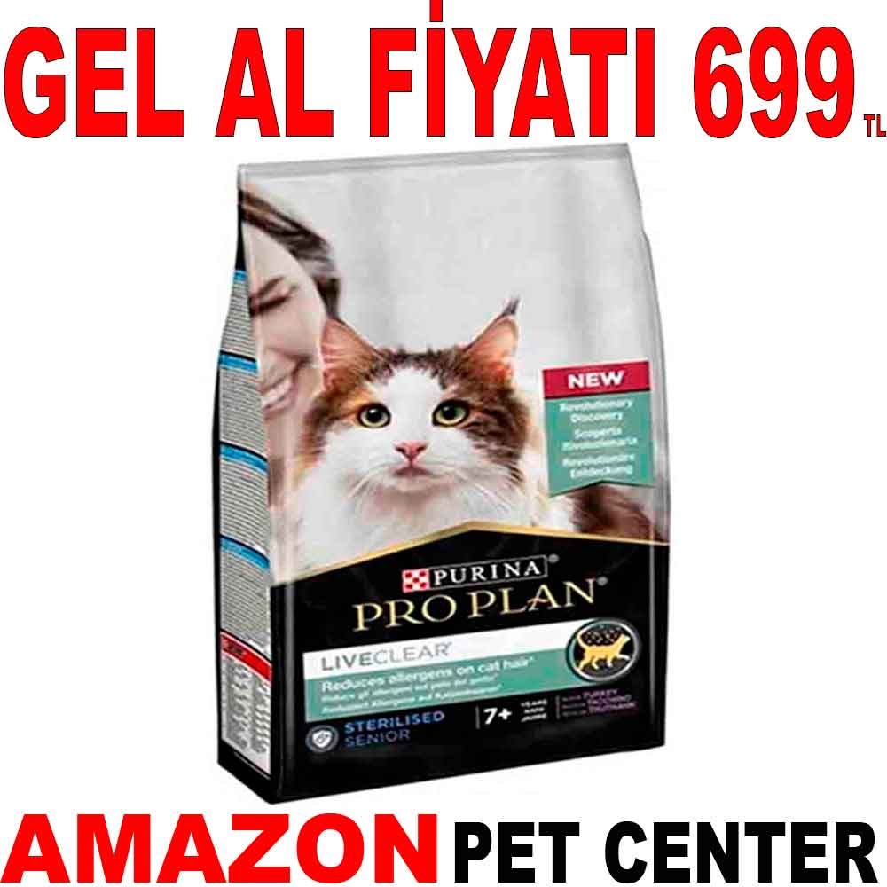 Proplan LiveClear +7 Hindili Alerjen Azaltan Kısırlaştırılmış Yaşlı Kedi Maması 1.4 Kg Gel Al 35007180 Amazon Pet Center