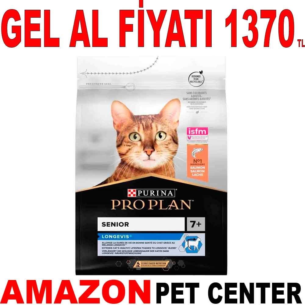 Proplan Senior Somonlu Yaşlı Kedi Maması 3 Kg Gel Al 21991004 Amazon Pet Center