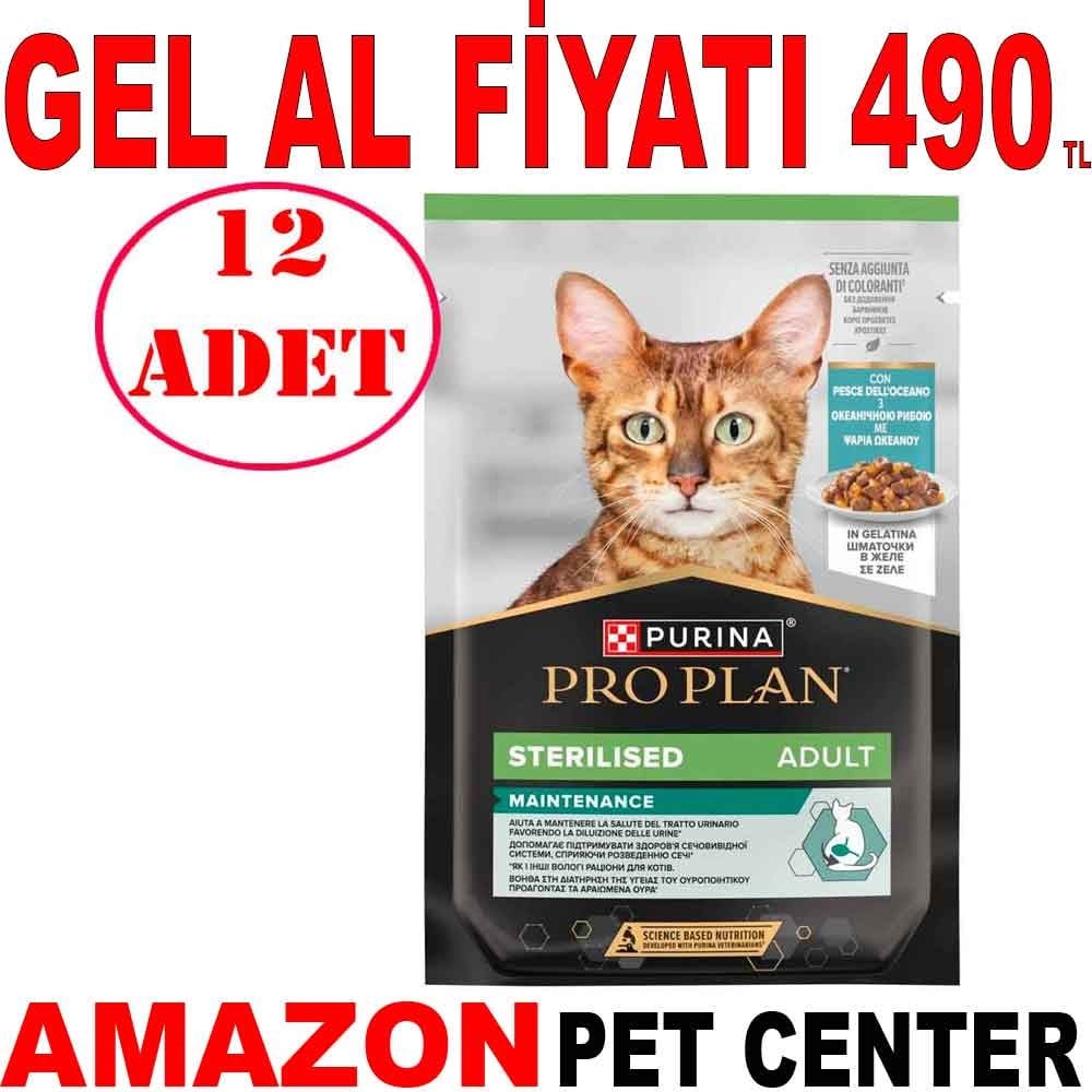 Proplan Sterilised Okyanus Balıklı Pouch Kedi Konservesi 85 Gr 12 AD Gel Al 35007340 Amazon Pet Center