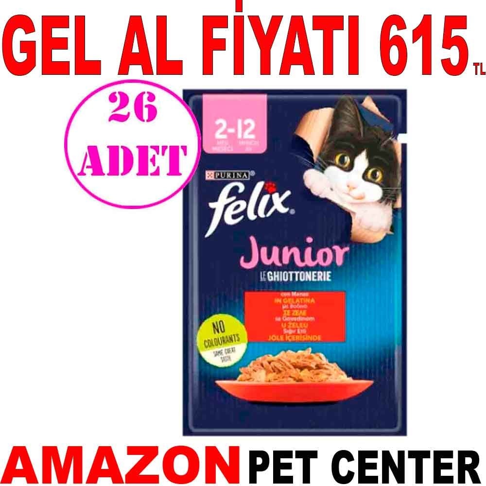 Purina Felix Sığır Eti Yaş Yavru Kedi Maması 85 Gr 26 AD Gel Al 20052003 Amazon Pet Center