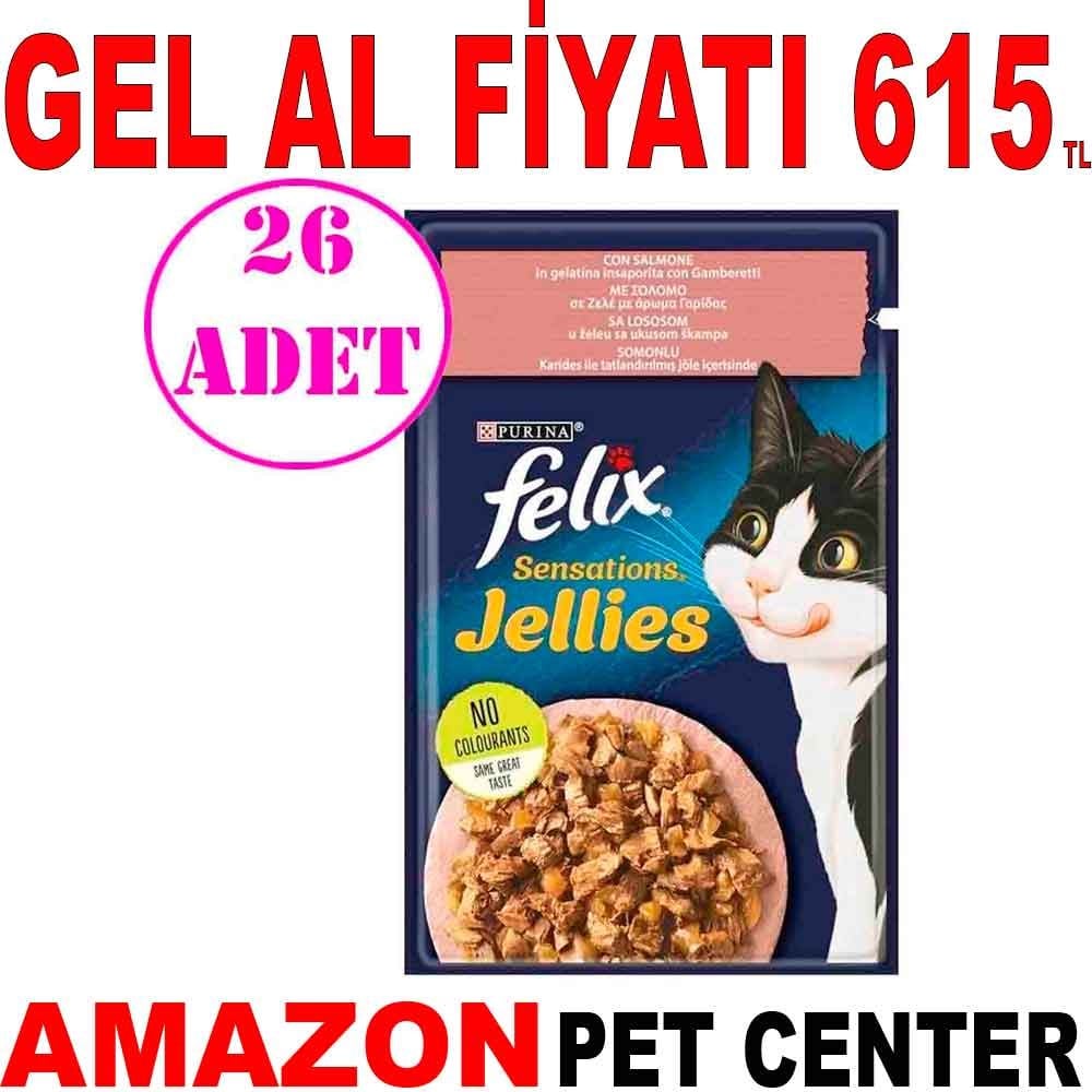 Purina Felix Somonlu ve Karidesli Yaş Kedi Maması 85 Gr 26 AD Gel Al 20043001 Amazon Pet Center