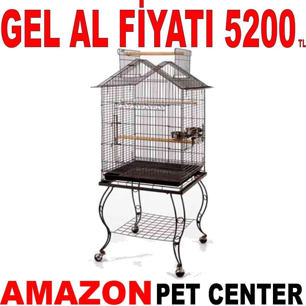 QH Sehpalı Papağan Kafesi Siyah Dövme 51x51x139 Cm 934 ADS Gel Al 19201009 Amazon Pet Center